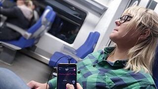REMOTE CONTROL MY ORGASM IN THE TRAIN