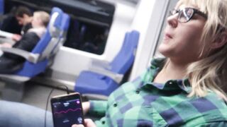 REMOTE CONTROL MY ORGASM IN THE TRAIN