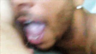 Licking teen pussy closeup