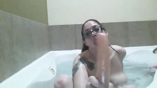 Playing in the hot tub