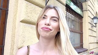 GERMAN SCOUT - FIRST ANAL FOR SKINNY COLLEGE TEEN MELINA AT REAL PICKUP CASTING