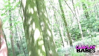 Cosplay Busty Nico Robin in the woods