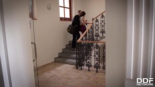 Horny students Aletta Ocean & Kayla Green & Suzy Rainbow share big fat dick