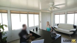 LOAN4K. Allie Rae tells she is a stripper so why loan agent gets horny