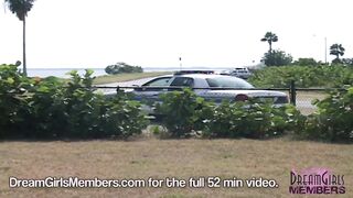 Busty 18 Year Old Gets Naked At A Beachfront Park