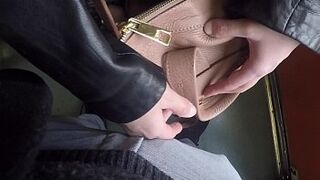 Horny Married Bulge Watcher Milf Touch my Cock at Subway!