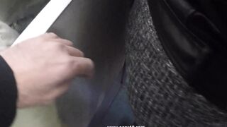 Horny Married Bulge Watcher Milf Touch my Cock at Subway!