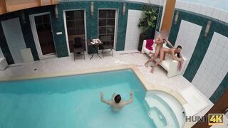 HUNT4K. Sex adventures in private swimming pool