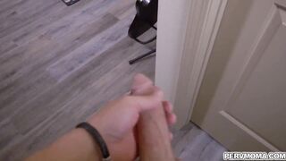 Perv mom caught by her step son playing herself with his sex toy!