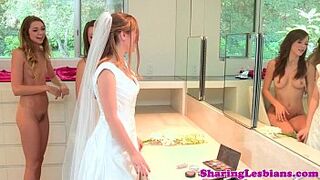 Teen lesbians in stockings group action