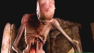 Graveyard's Horny Guardian. Monster porn horrors 3D