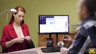 LOAN4K. Agent screws busty redhead because she really needs