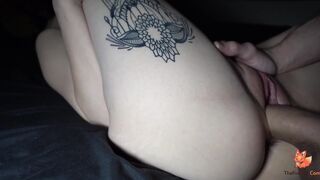Tatted 18 Yr old takes Cumshot on camera!