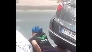 Whore fucked on street