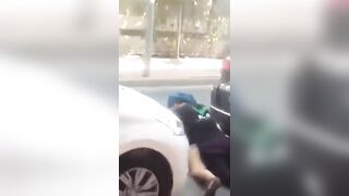 Whore fucked on street