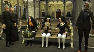 Catholic Fathers a. and Fuck the New Innocent Nuns in the Temple 3D Porn Hentai