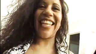 Brazilian milf with huge tits slammed by two young guys!
