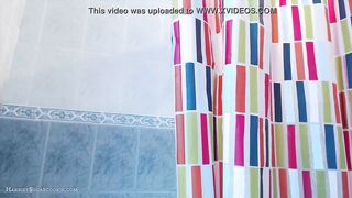 Harriet Sugarcookie plays in the shower