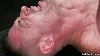 Masseuse anal fucks male in bondage
