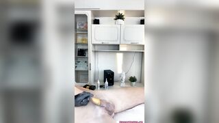 SugarNadya - Depilting a very large penis while erect, will he cum?