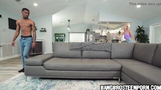 He gets caught jerking off by his naughty step sister - teen porn