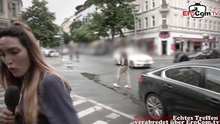 Berlin streets casting - normal girl and man make one night stand