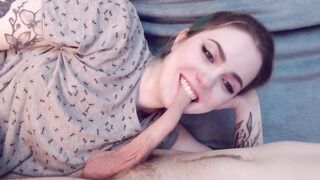 Teenie explores a soft cock