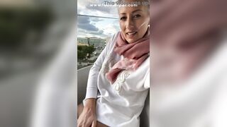 I fingered myself to orgasm on a public hotel balcony in Mallorca!