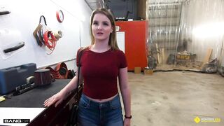 Roadside - Busty Blonde Fucks Mechanic To Pay The Bill