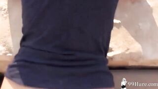Public sex, blonde, perfect ass