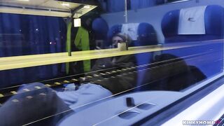 Masturbation on a public train. Tits and Orgasm!