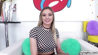 NYMPHO New busty eighteen year old blonde Amber Moore has her pussy creampied