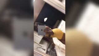 back girl doing cute selfies