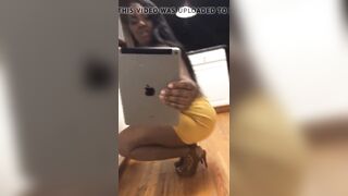 back girl doing cute selfies