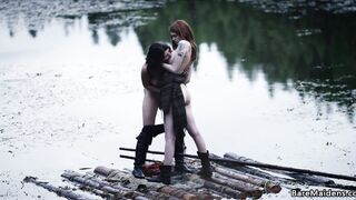 Lesbian adventures on wooden raft # Brea Daniels and Raven