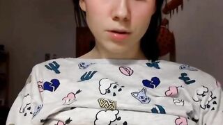 Pretty young girl flashing her tits