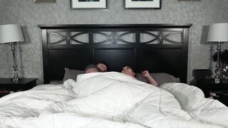 Looks like we have to share a bed step sister should we fuck too?