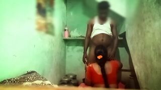 Tamil aunty cheating on uncle in bathroom