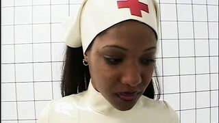 Guy with only his tool exposed gets fucked by four nurses