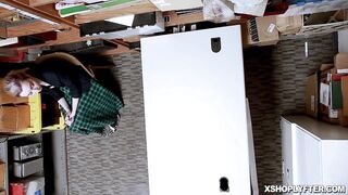 Shoplyfter Lexi Lore giving a blowjob
