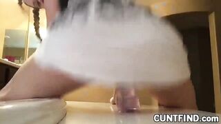 PAWG riding her dildo