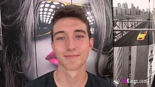 1 pussy, two cocks. Petite skinny Polish teen Angelina's first porn scene