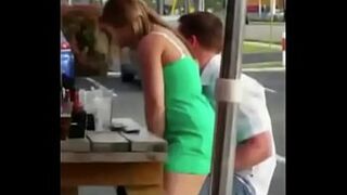 Couple having sex in a restaurant