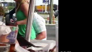 Couple having sex in a restaurant