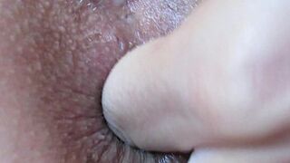 Extreme close up anal play and fingering asshole