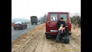 real fuck on big public street