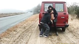 real fuck on big public street