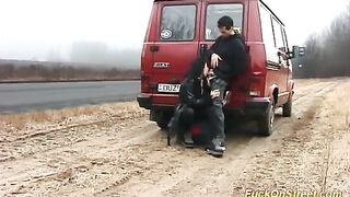 real fuck on big public street