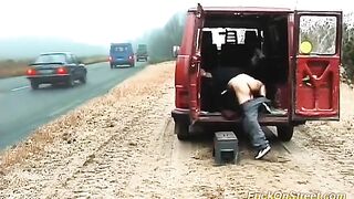 real fuck on big public street