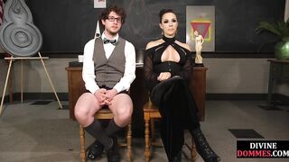Strict femdom teacher pegging pathetic student